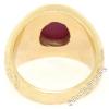 Men&#039;s Large Heavy Florentine Finished 14K Yellow Gold Bezel Linde Star Ruby Ring #9 small image