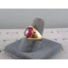 PMP LINDE LINDY TRANS RED STAR RUBY CREATED SAPPHIRE RING YEL GOLD PLATE .925 SS #2 small image
