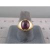 PMP LINDE LINDY TRANS RED STAR RUBY CREATED SAPPHIRE RING YEL GOLD PLATE .925 SS #3 small image