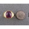 PMP LINDE LINDY TRANS RED STAR RUBY CREATED SAPPHIRE RING YEL GOLD PLATE .925 SS #4 small image