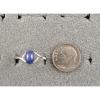 SIGNED VINTAGE LINDE LINDY CORNFLOWER BLUE STAR SAPPHIRE CREATED RING RP .925 SS #4 small image