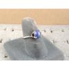 SIGNED VINTAGE LINDE LINDY CORNFLOWER BLUE STAR SAPPHIRE CREATED RING RP .925 SS #6 small image