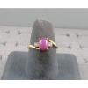 VINTAGE LINDE LINDY PINK STAR RUBY CREATED SAPPHIRE RING YEL GOLD PLATE .925 S/S #2 small image