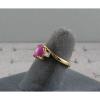 VINTAGE LINDE LINDY PINK STAR RUBY CREATED SAPPHIRE RING YEL GOLD PLATE .925 S/S #3 small image