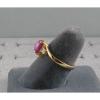 VINTAGE LINDE LINDY PINK STAR RUBY CREATED SAPPHIRE RING YEL GOLD PLATE .925 S/S #4 small image