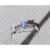 4X4 MM HEART LINDE LINDY CF BLUE STAR SAPPHIRE CREATED 2ND RD PLT .925 S/S RING #1 small image