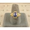 VINTAGE LINDE LINDY CF BLUE STAR SAPPHIRE CREATED CAPT HEART RING YGLDPL .925 SS #5 small image
