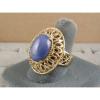 LINDE LINDY CF BLUE STAR SAPPHIRE CREATED 2ND YELLOW GOLD ION PLT STAINLESS RING #4 small image