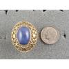 LINDE LINDY CF BLUE STAR SAPPHIRE CREATED 2ND YELLOW GOLD ION PLT STAINLESS RING #5 small image