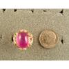 PMP LINDE LINDY TRANS HOT PINK STAR SAPPHIRE CREATED SOLID 10K YELLOW GOLD RING #3 small image