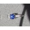 VINTAGE LINDE LINDY 7MM RND CF BLUE STAR SAPPHIRE CREATED RING RD PLATE .925 S/S #1 small image