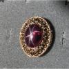 LINDE LINDY RED STAR SAPPHIRE CREATED RUBY 2ND YELLOW GOLD ION PL STNLESS RING #1 small image