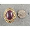 LINDE LINDY RED STAR SAPPHIRE CREATED RUBY 2ND YELLOW GOLD ION PL STNLESS RING #5 small image