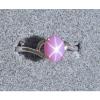 VINTAGE LINDE LINDY DUSKY ROSE STAR SAPPHIRE CREATED BYPASS RING RD PLT .925 SS #1 small image