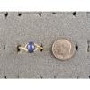 SIGNED VINTAGE LINDE LINDY CRNFLWER BLUE STAR SAPPHIRE CREATED RING YGP .925 SS #4 small image