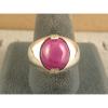 MEN&#039;S 12x10mm 5+ CT LINDE LINDY PINK STAR SAPPHIRE CREATED RUBY SECOND RING SS #2 small image