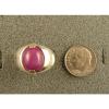 MEN&#039;S 12x10mm 5+ CT LINDE LINDY PINK STAR SAPPHIRE CREATED RUBY SECOND RING SS #4 small image