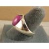 MEN&#039;S 12x10mm 5+ CT LINDE LINDY PINK STAR SAPPHIRE CREATED RUBY SECOND RING SS #5 small image