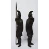 Paar Holz Skulpturen Linde geschnitzt Krieger Wächter Historismus 1870, 50cm #4 small image