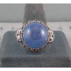 28CT 18MM PMP LINDE LINDY CEYLON BLUE STAR SAPPHIRE CREATED RHODIUM PL S/S RING #3 small image