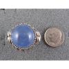 28CT 18MM PMP LINDE LINDY CEYLON BLUE STAR SAPPHIRE CREATED RHODIUM PL S/S RING #4 small image