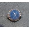 28CT 18MM PMP LINDE LINDY CEYLON BLUE STAR SAPPHIRE CREATED RHODIUM PL S/S RING #6 small image
