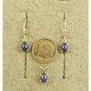 VINTAGE LINDE LINDY CF BLUE STAR SAPPHIRE CREATED SET EAR PENDANT CHAIN .925 SS #2 small image