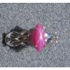 VINTAGE SIGNED LINDE PINK STAR RUBY CREATED SAPPHIRE RING RHOD PL .925 S/S #1 small image