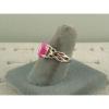VINTAGE SIGNED LINDE PINK STAR RUBY CREATED SAPPHIRE RING RHOD PL .925 S/S #3 small image