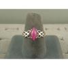 VINTAGE SIGNED LINDE PINK STAR RUBY CREATED SAPPHIRE RING RHOD PL .925 S/S #5 small image