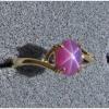 VINTAGE LINDE LINDY HOT FUCHSIA STAR SAPPHIRE CREATED BYPASS RING YLGPLT .925 SS