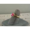 VINTAGE LINDE LINDY HOT FUCHSIA STAR SAPPHIRE CREATED BYPASS RING YLGPLT .925 SS #2 small image