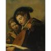 Signé J. v. du Linde Jr Musizierende Enfants Art des Rembrandt ou Hals ? #1 small image