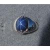 VINTAGE SIGNED LINDE LINDY CRNFLWR BLUE STAR SAPPHIRE CREATED RING RHD P .925 SS #1 small image