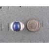 VINTAGE SIGNED LINDE LINDY CRNFLWR BLUE STAR SAPPHIRE CREATED RING RHD P .925 SS #5 small image