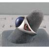VINTAGE SIGNED LINDE LINDY CRNFLWR BLUE STAR SAPPHIRE CREATED RING RHD P .925 SS #7 small image