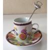 Linde Lane &#034;Mareah&#034; Espresso Cup &amp; Saucer With Spoon ~ Candy Motif ~ Excellent #7 small image