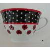 Linde Lane Dress Up High Heel Shoe China Tea Cup Saucer Teacup Black Red Polka #4 small image