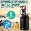 6 Quart Hydraulic Single Acting Pump 12V DC Hydraulic Power Unit Dump Trailer #1 small image