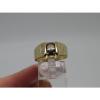 10k Yellow Gold Brown Oval Black Star Sapphire Lindi Linde Diamond Ring Size 10 #3 small image