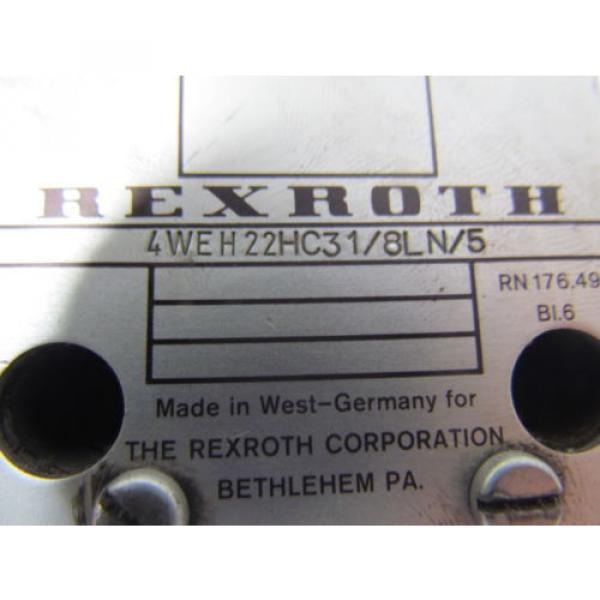 Rexroth 4WEH22HC31/8LN/5 4 way electrohydraulic size NG25 Valve #8 image