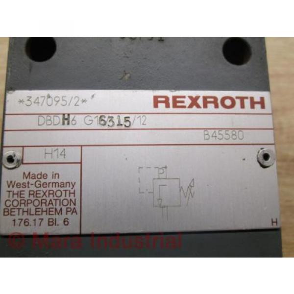 Rexroth Mexico India DBDH6 G16315/12 Pressure Relief Valve - Used #6 image