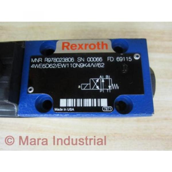 Rexroth China USA Bosch R987023806 Valve 4WE6D62/EW110N9K4/V/62 - New No Box #2 image