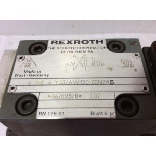 REXROTH HYDRAULIC VALVE 4WE6Y53/AW12060NZ45 WITH Z4WEH10E63-40/6A120-60NTZ45 #2 image
