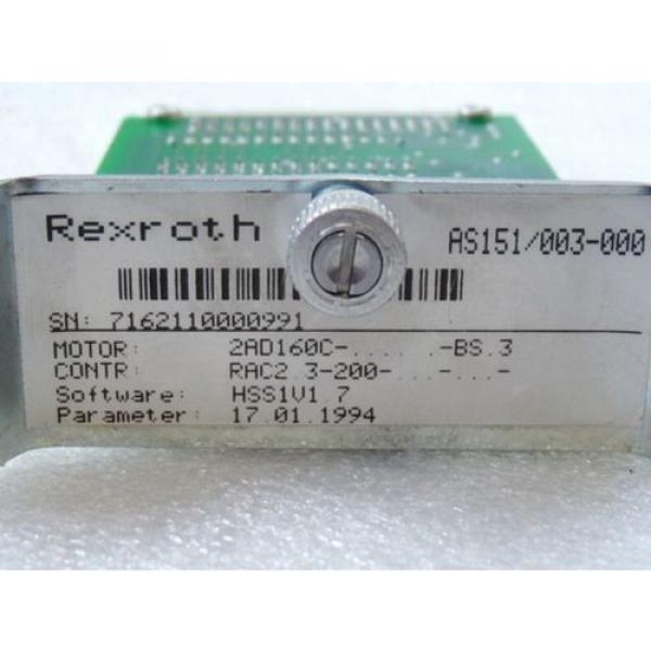 Rexroth Indramat AS151/003-000 Einschubmodul SN 7162110000991 Software HSS1V1 7 #2 image