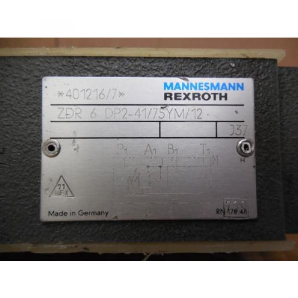 Rexroth Mannesmann Hydraulic Valve ZDR 6 DP2-41/75YM/12 ZDR6DP24175YM12 origin #3 image