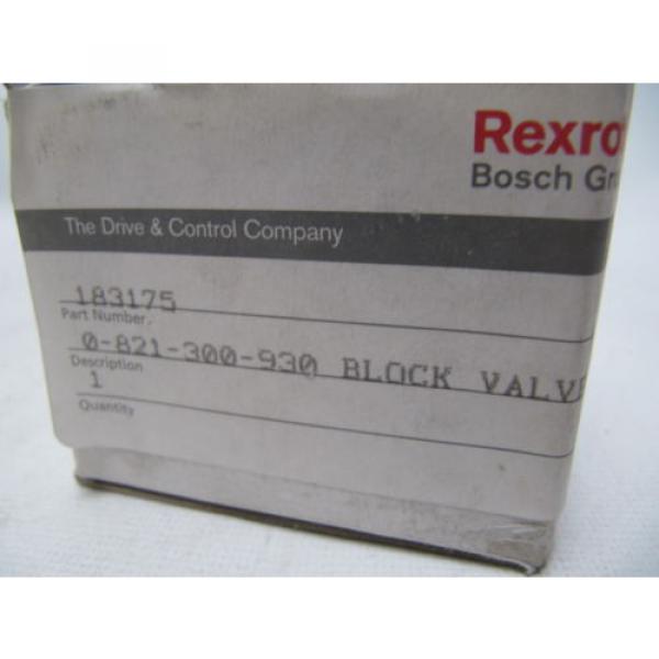 (NEW) Germany china Bosch Rexroth Block Valve 183175 0-821-300-930 0821300930 #4 image