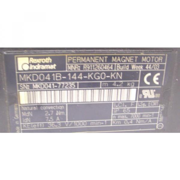 REXROTH INDRAMAT  PERMANENT MAGNET MOTOR   MKD041B-144-KG0-KN   60 Day Warranty #6 image