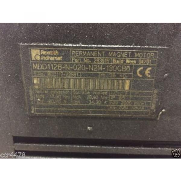 Rexroth Indramat Permanent Magnet Motor Serial # MDD112-22581 #2 image
