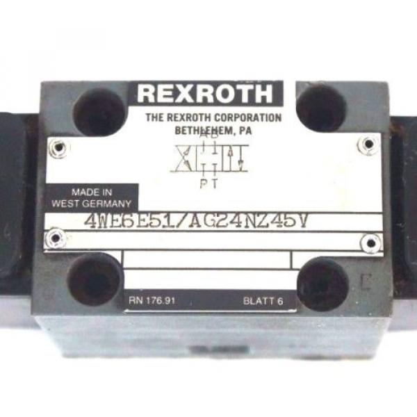 REXROTH 4WE6E51/AG24NZ45V CONTROL VALVE W/ GU35-4-A-239 COILS #4 image